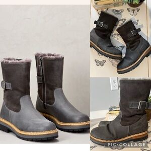 Overland Ann 58506 Shearling-Lined water-resistant boots Grey sz 40 = 9.5/10